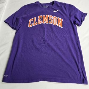 Nike Clemson University Athletic Fit Purple Tshirt Size XL